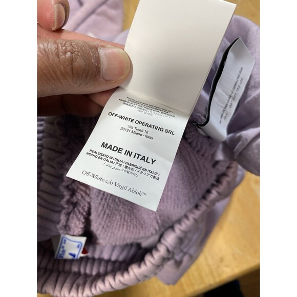 *AUTHENTIC* Off-White Womens Laundry Cargo Sweat Pant in Lilac Pockets Oversized - Picture 9 of 13